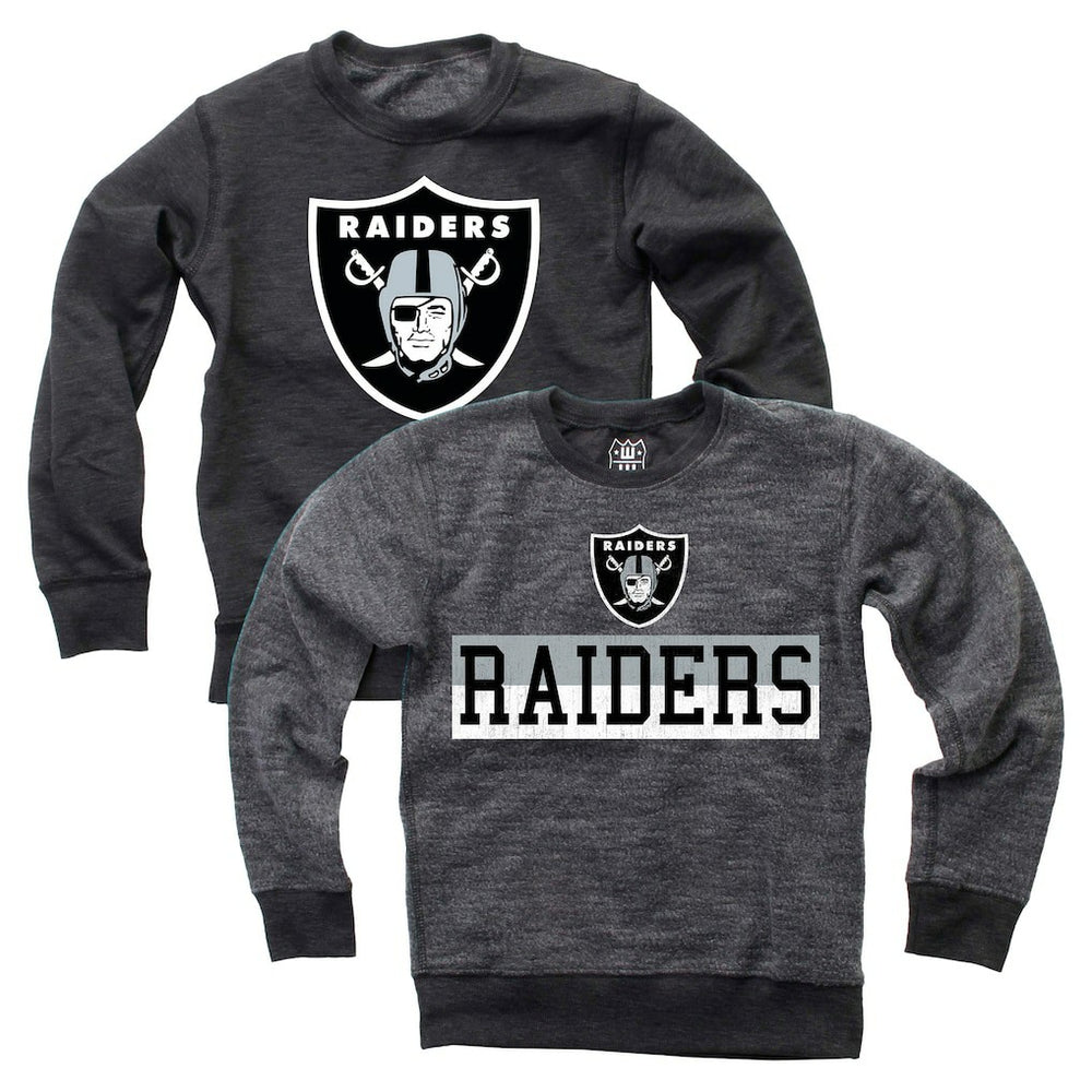 Las Vegas Raiders  Wes & Willy Youth Reversible Fleece Pullover Sweatshirt