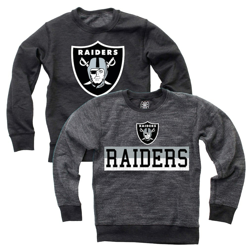 Las Vegas Raiders  Wes & Willy Youth Reversible Fleece Pullover Sweatshirt