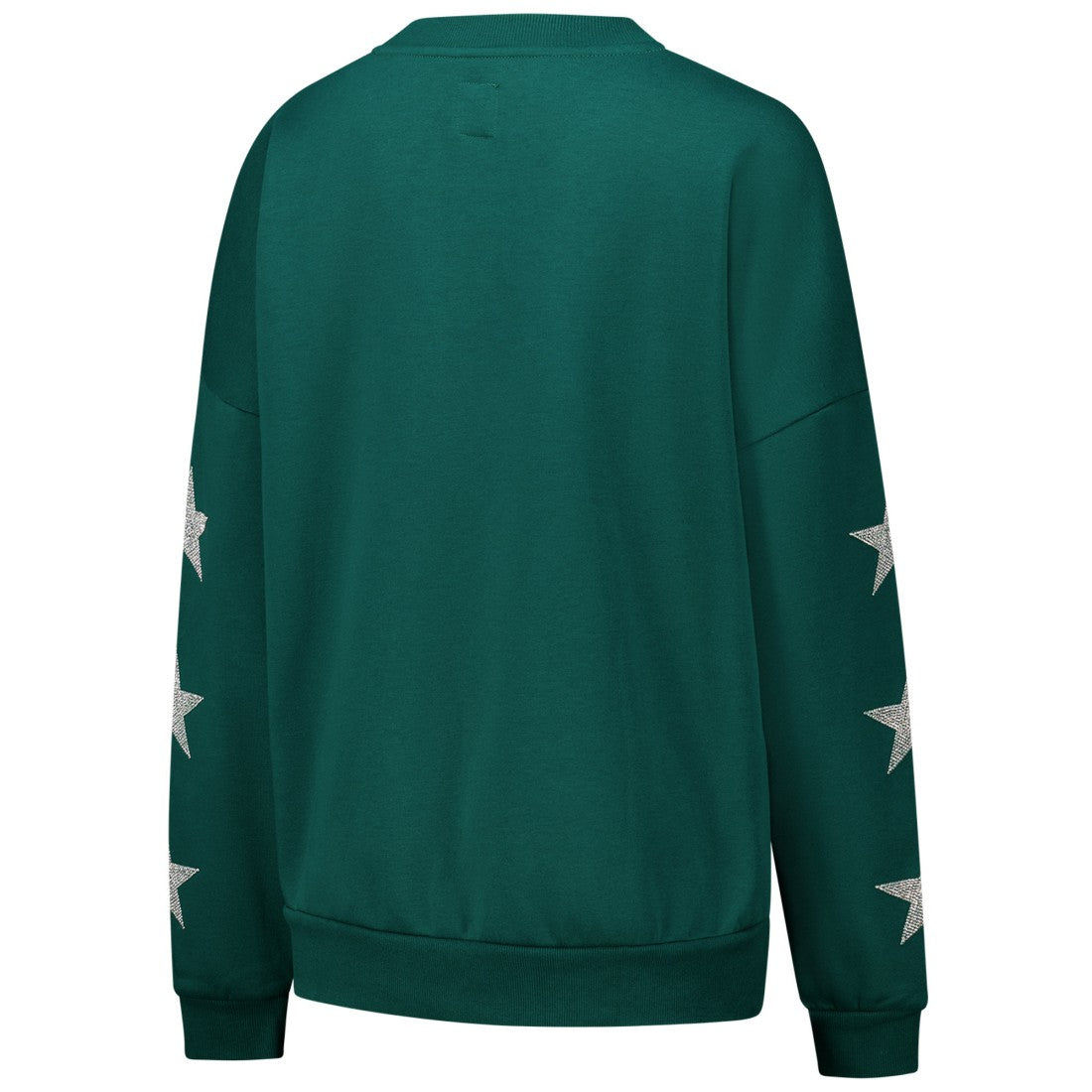 Green Bay Packers  Gameday Couture Women's Rhinestone Star Sleeve Settle the Score Oversized Pullover Sweatshirt