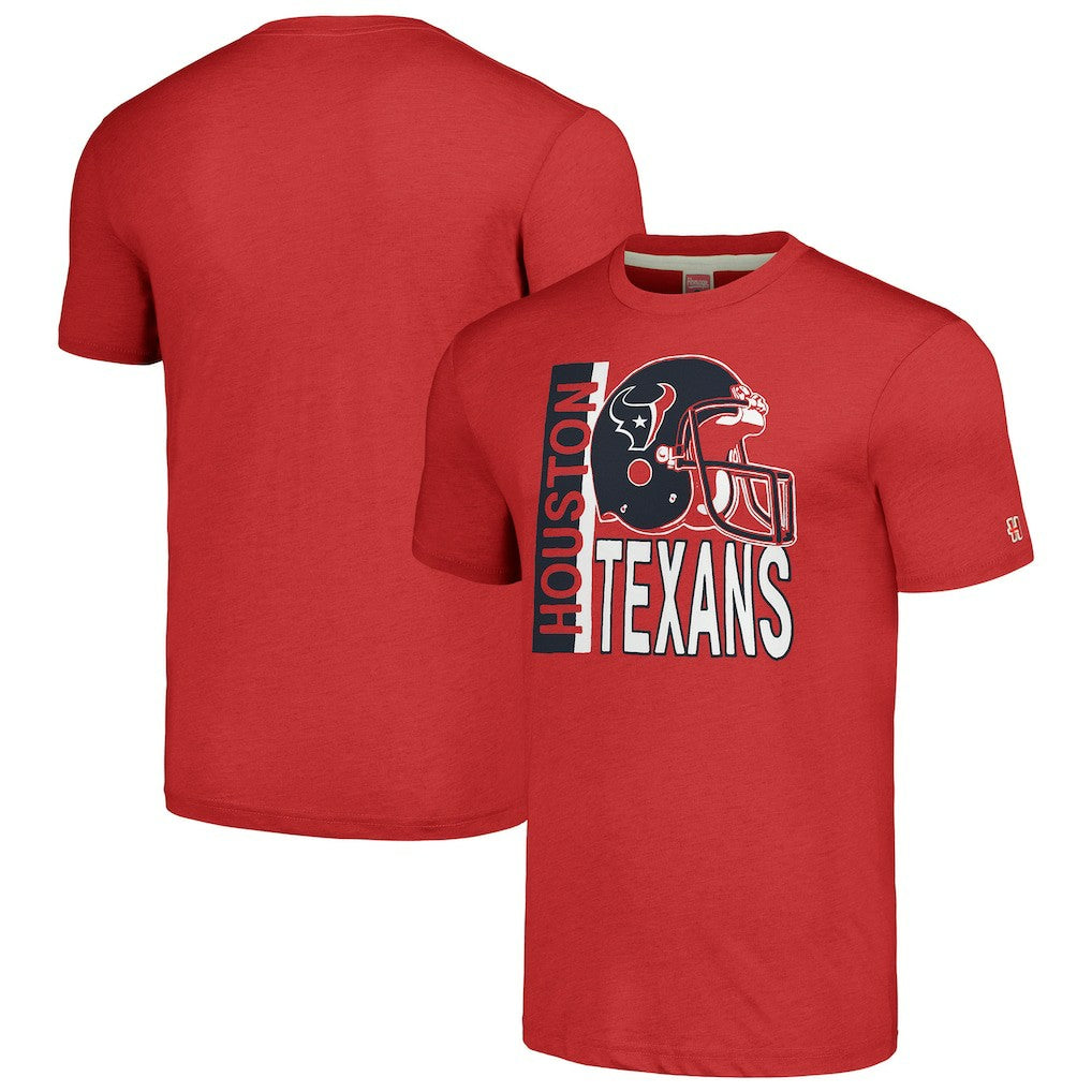 Houston Texans  Homage Unisex Helmet Stripe Tri-Blend T-Shirt