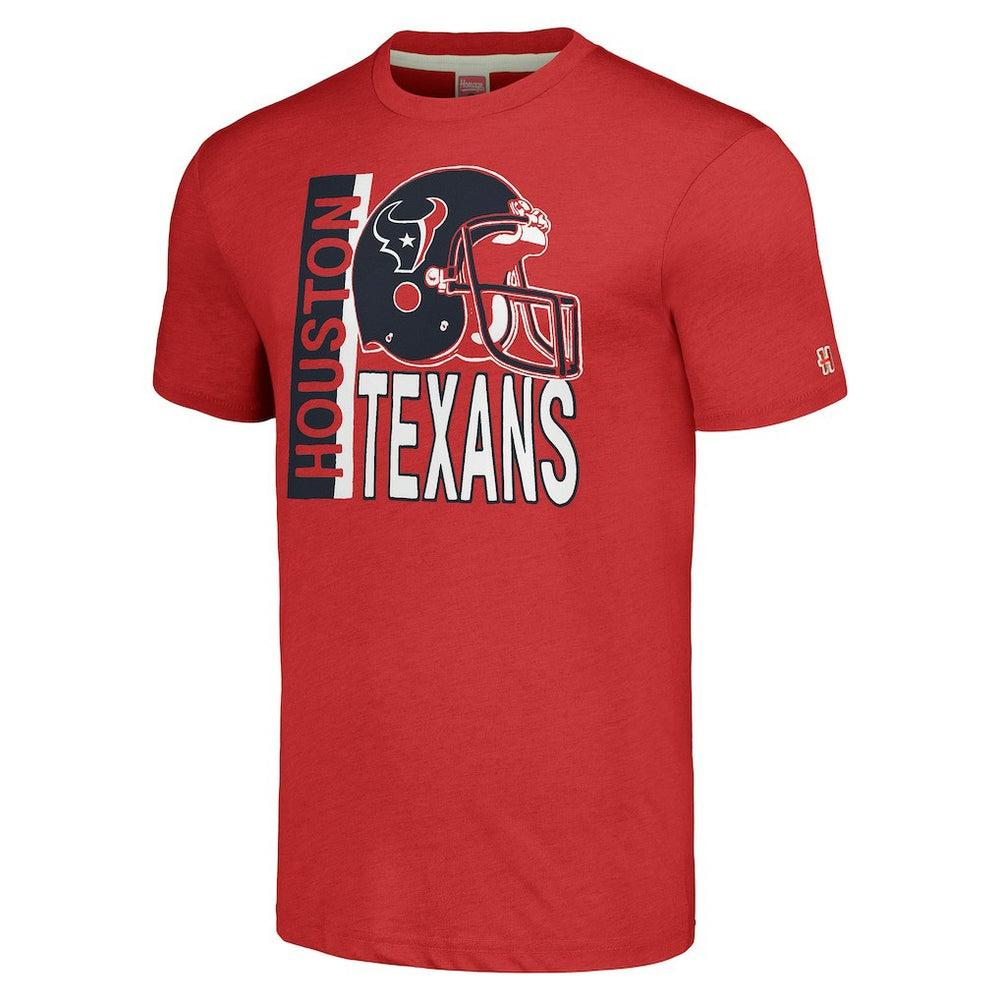 Houston Texans  Homage Unisex Helmet Stripe Tri-Blend T-Shirt