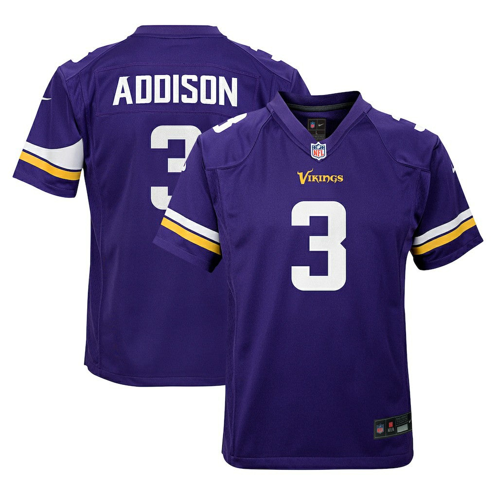 Minnesota Vikings Nike Jordan Addison  Youth Game Jersey