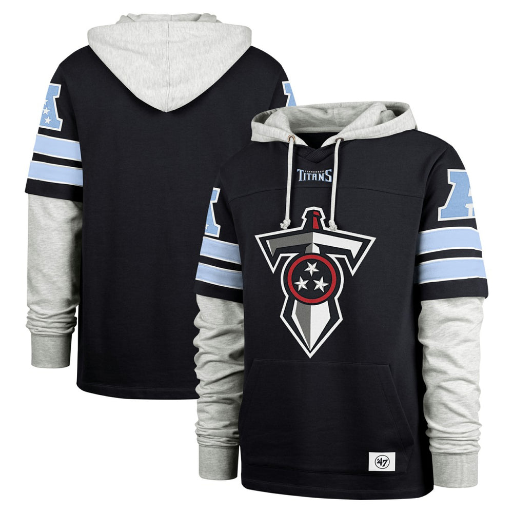 Tennessee Titans 47 brand '47 Double Header Blitz Cornerback Pullover Hoodie