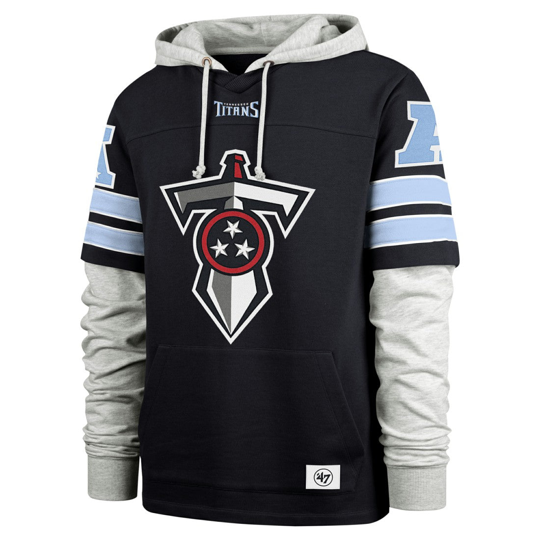 Tennessee Titans 47 brand '47 Double Header Blitz Cornerback Pullover Hoodie