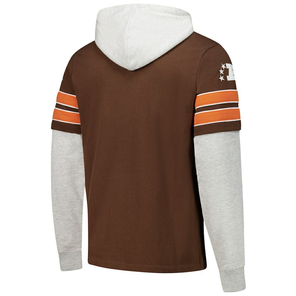 Cleveland Browns 47 brand '47 Throwback Double Header Blitz Cornerback Hoodie