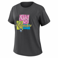 Milwaukee Brewers WEAR by Erin Andrews Women's Domestic Box Color Boyfriend T-Shirt | MLB Online