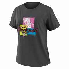 Cincinnati Reds WEAR by Erin Andrews Women's Domestic Box Color Boyfriend T-Shirt | MLB On Sale