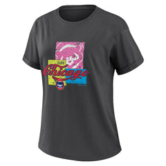 Chicago Cubs WEAR by Erin Andrews Women's Domestic Box Color Boyfriend T-Shirt | MLB On Sale