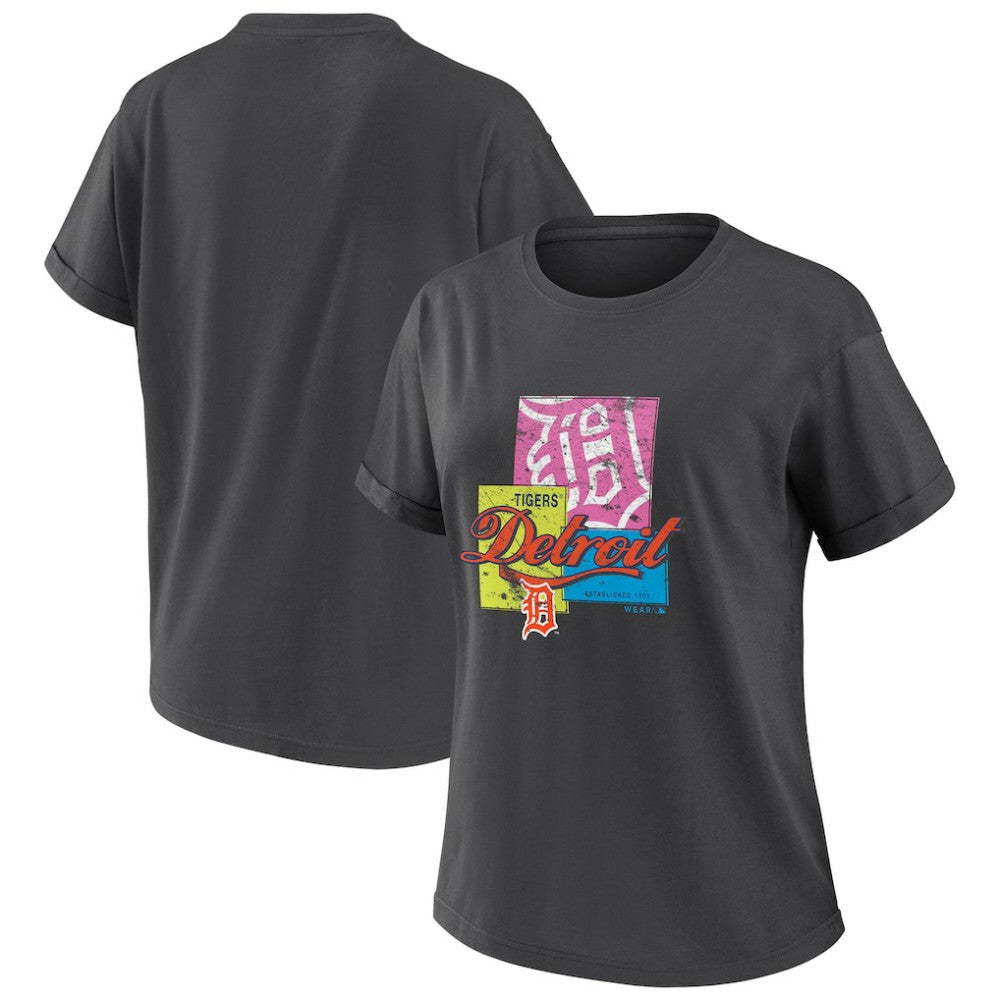 Detroit Tigers WEAR by Erin Andrews Women's Domestic Box Color Boyfriend T-Shirt | MLB US