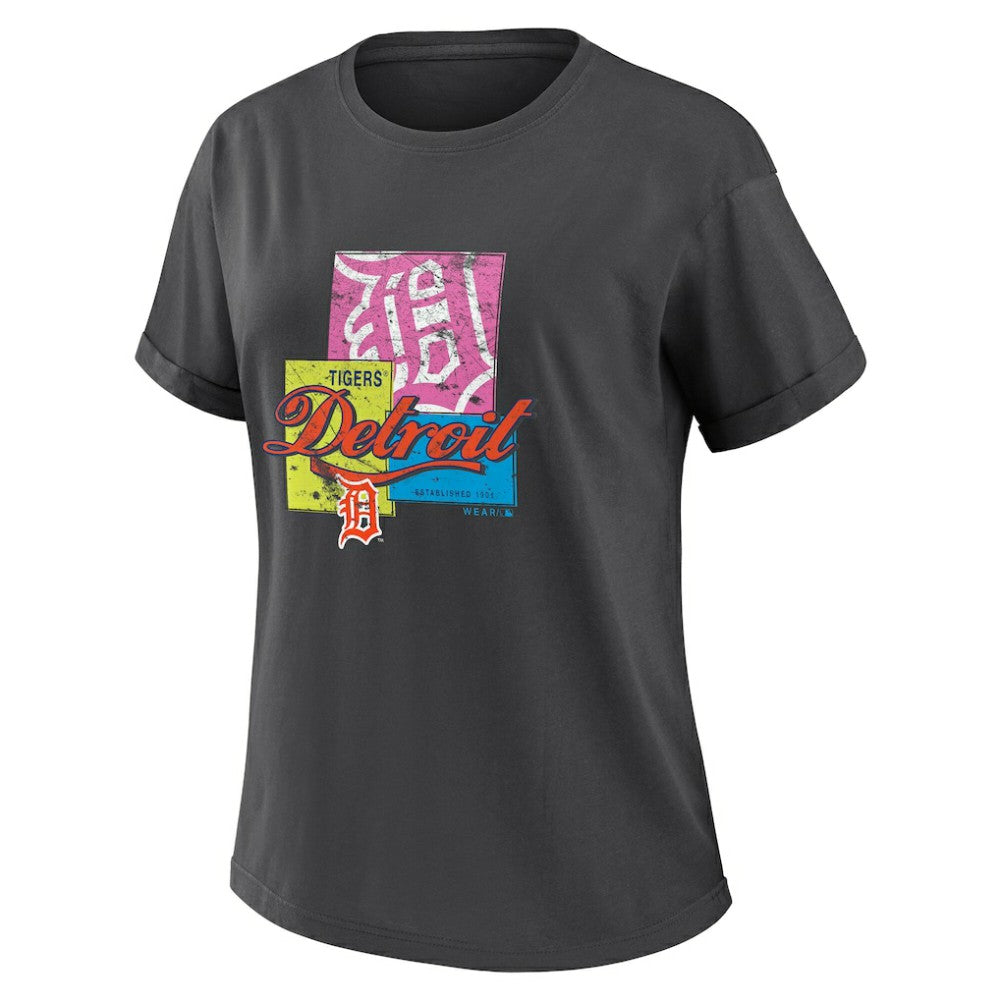 Detroit Tigers WEAR by Erin Andrews Women's Domestic Box Color Boyfriend T-Shirt | MLB US