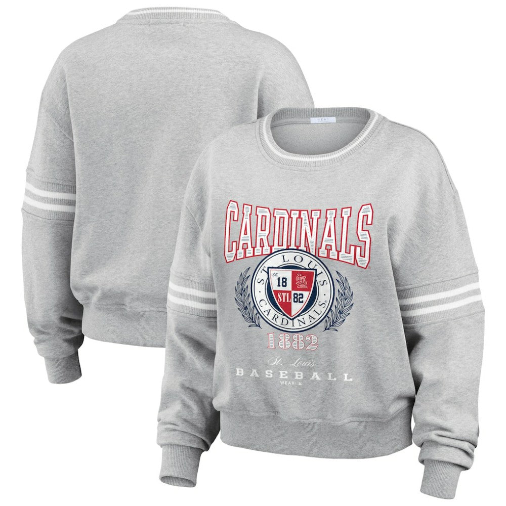St. Louis Cardinals WEAR by Erin Andrews Women's Domestic Crest Pullover Sweatshirt | MLB Outlet