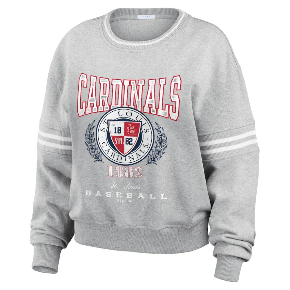 St. Louis Cardinals WEAR by Erin Andrews Women's Domestic Crest Pullover Sweatshirt | MLB Outlet
