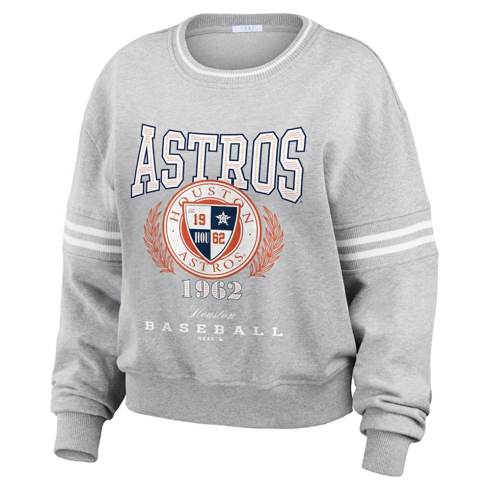Houston Astros WEAR by Erin Andrews Women's Domestic Crest Pullover Sweatshirt | MLB For sale
