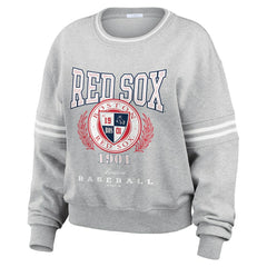 Boston Red Sox WEAR by Erin Andrews Women's Domestic Crest Pullover Sweatshirt | MLB New