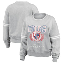 Chicago Cubs WEAR by Erin Andrews Women's Domestic Crest Pullover Sweatshirt | MLB New