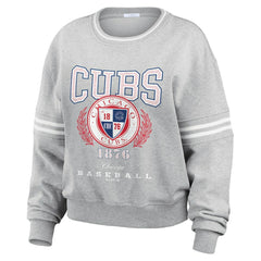 Chicago Cubs WEAR by Erin Andrews Women's Domestic Crest Pullover Sweatshirt | MLB New