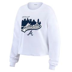 Atlanta Braves WEAR by Erin Andrews Women's Domestic Postcard Long Sleeve T-Shirt | MLB For sale