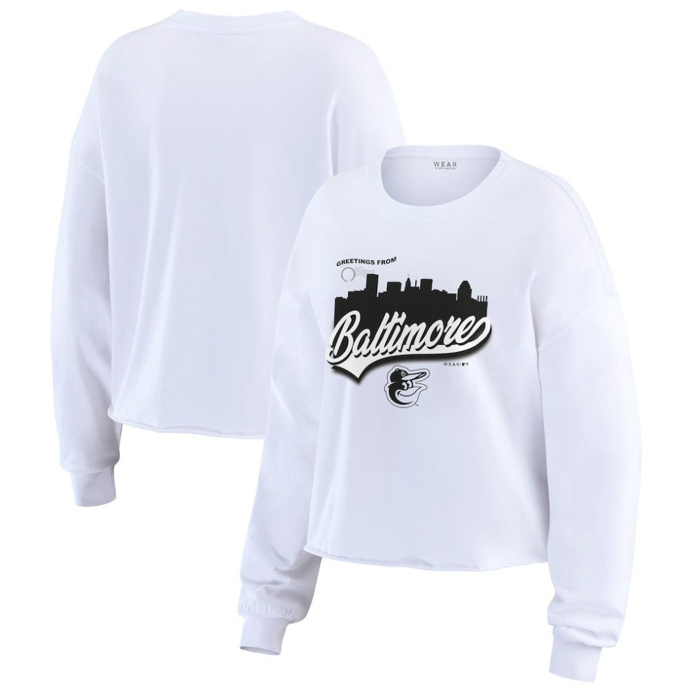 Baltimore Orioles WEAR by Erin Andrews Women's Domestic Postcard Long Sleeve T-Shirt | MLB US