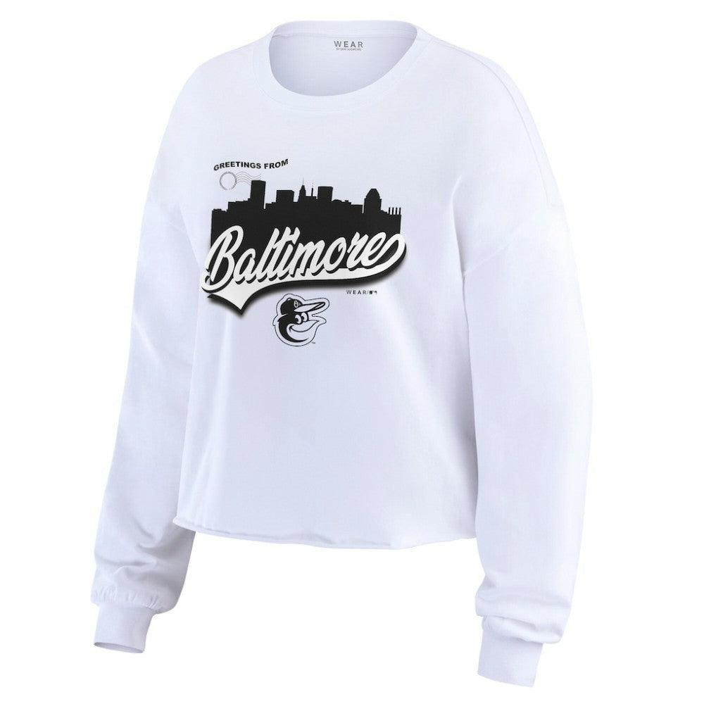 Baltimore Orioles WEAR by Erin Andrews Women's Domestic Postcard Long Sleeve T-Shirt | MLB US