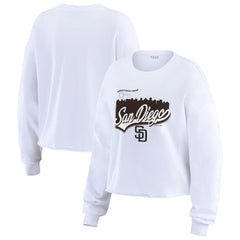 San Diego Padres WEAR by Erin Andrews Women's Domestic Postcard Long Sleeve T-Shirt | MLB On Sale