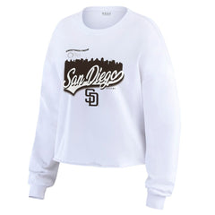 San Diego Padres WEAR by Erin Andrews Women's Domestic Postcard Long Sleeve T-Shirt | MLB On Sale
