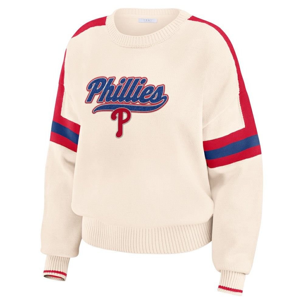 Philadelphia Phillies WEAR by Erin Andrews Women's Stripe Pullover Sweater | MLB New