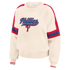Philadelphia Phillies WEAR by Erin Andrews Women's Stripe Pullover Sweater | MLB New