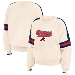 Atlanta Braves WEAR by Erin Andrews Women's Stripe Pullover Sweater | MLB Near me