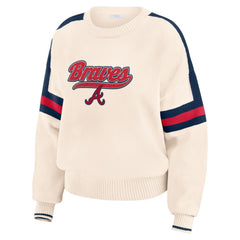 Atlanta Braves WEAR by Erin Andrews Women's Stripe Pullover Sweater | MLB Near me