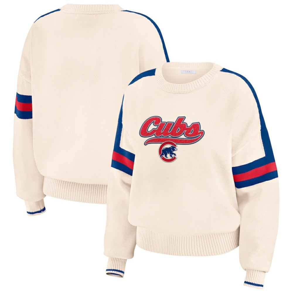 Chicago Cubs WEAR by Erin Andrews Women's Stripe Pullover Sweater | MLB Online
