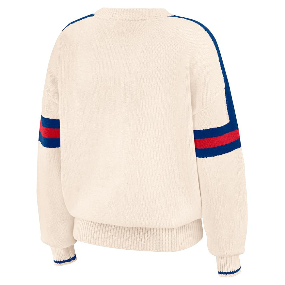 Chicago Cubs WEAR by Erin Andrews Women's Stripe Pullover Sweater | MLB Online