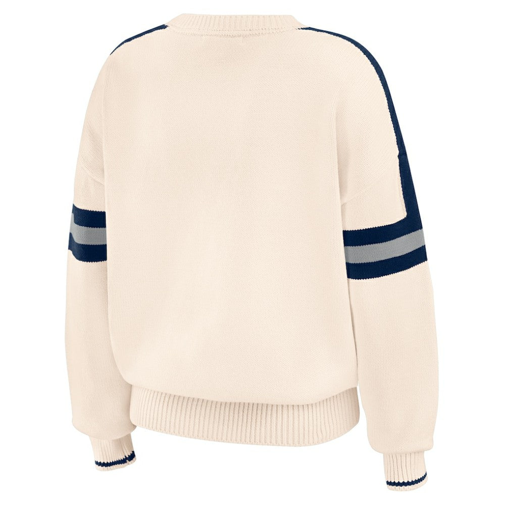 New York Yankees WEAR by Erin Andrews Women's Stripe Pullover Sweater | MLB On Sale