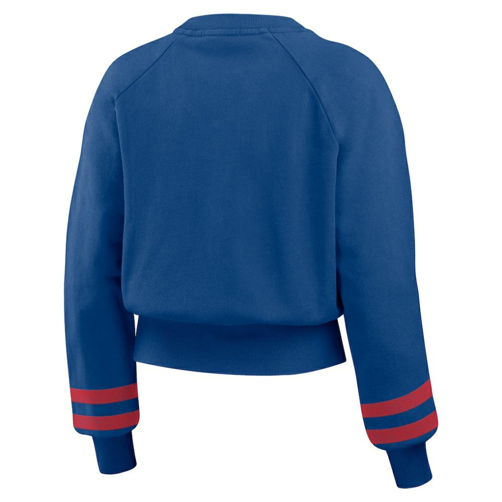 Texas Rangers WEAR by Erin Andrews Women's Vintage Washed Cropped Pullover Sweatshirt | MLB Online