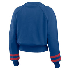 Texas Rangers WEAR by Erin Andrews Women's Vintage Washed Cropped Pullover Sweatshirt | MLB Online