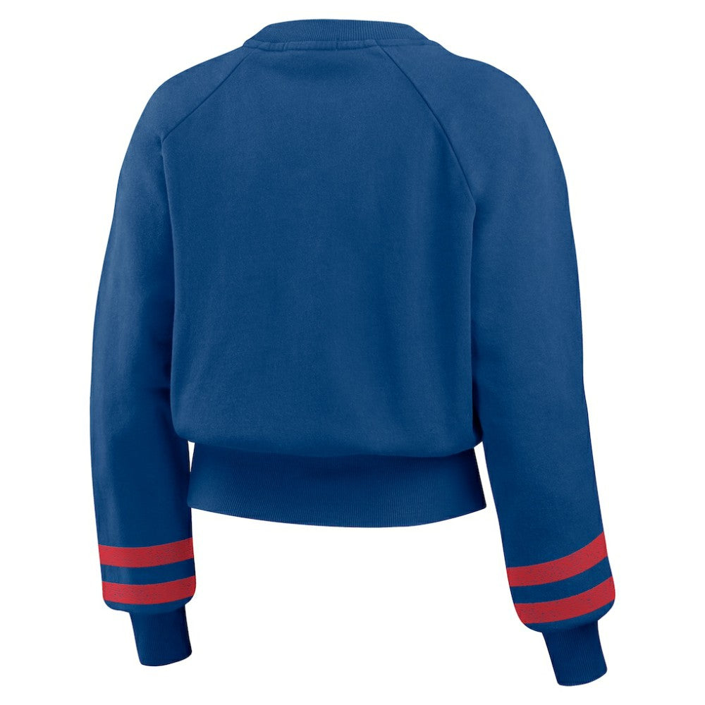 Chicago Cubs WEAR by Erin Andrews Women's Vintage Washed Cropped Pullover Sweatshirt | MLB Near me