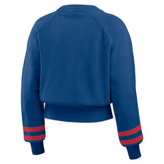 Chicago Cubs WEAR by Erin Andrews Women's Vintage Washed Cropped Pullover Sweatshirt | MLB Near me