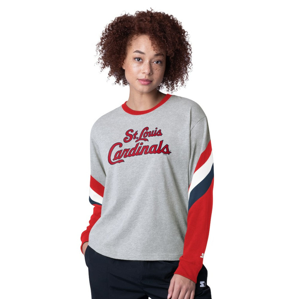 St. Louis Cardinals Starter Women's Triple A Fashion Color Block Long Sleeve Top | MLB Sale