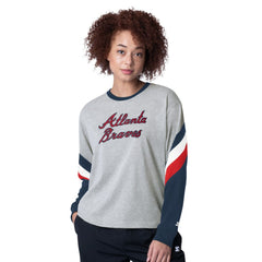 Atlanta Braves Starter Women's Triple A Fashion Color Block Long Sleeve Top | MLB Discount