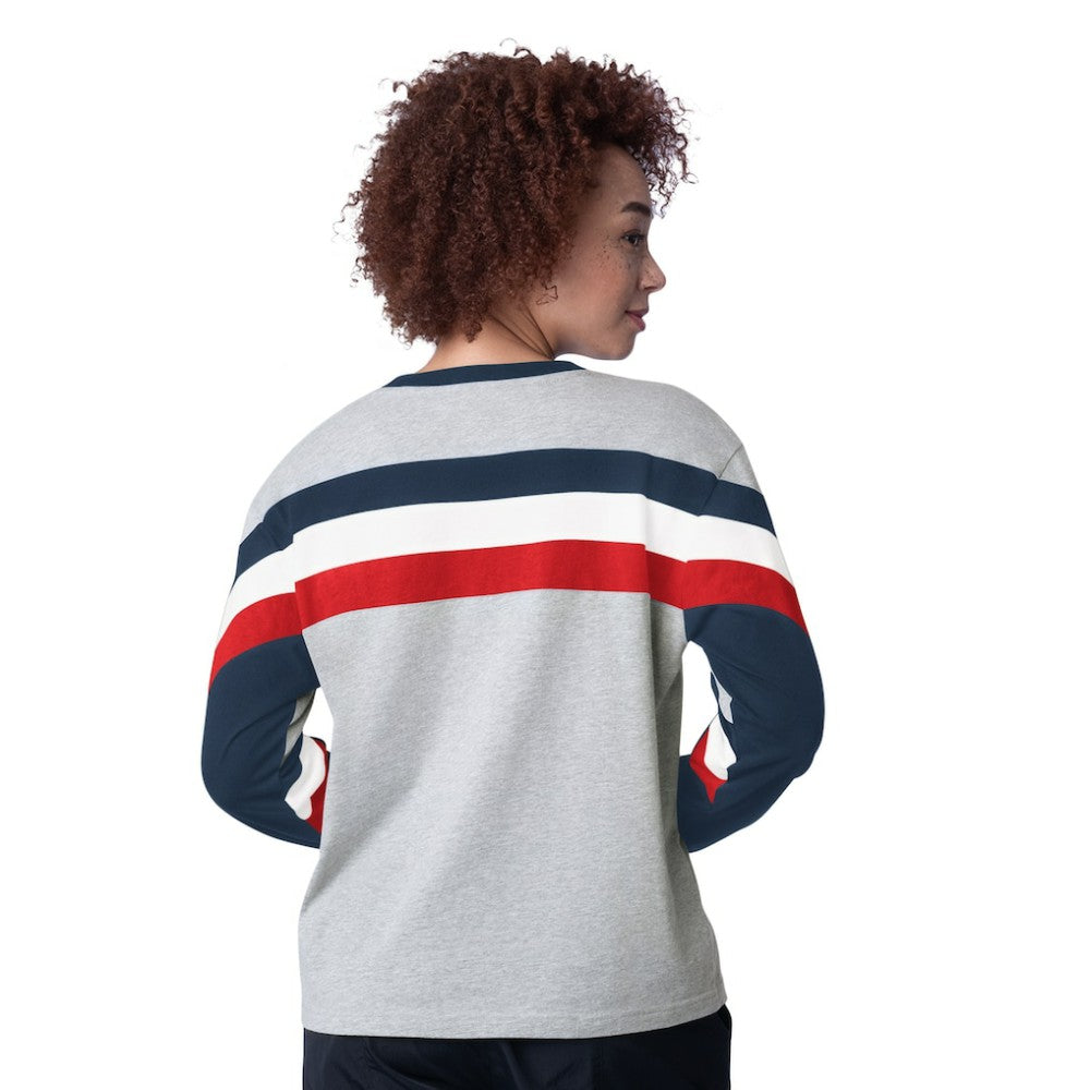 Atlanta Braves Starter Women's Triple A Fashion Color Block Long Sleeve Top | MLB Discount