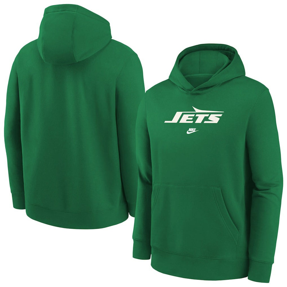 New York Jets Nike Youth Rewind Club Fleece Pullover Hoodie