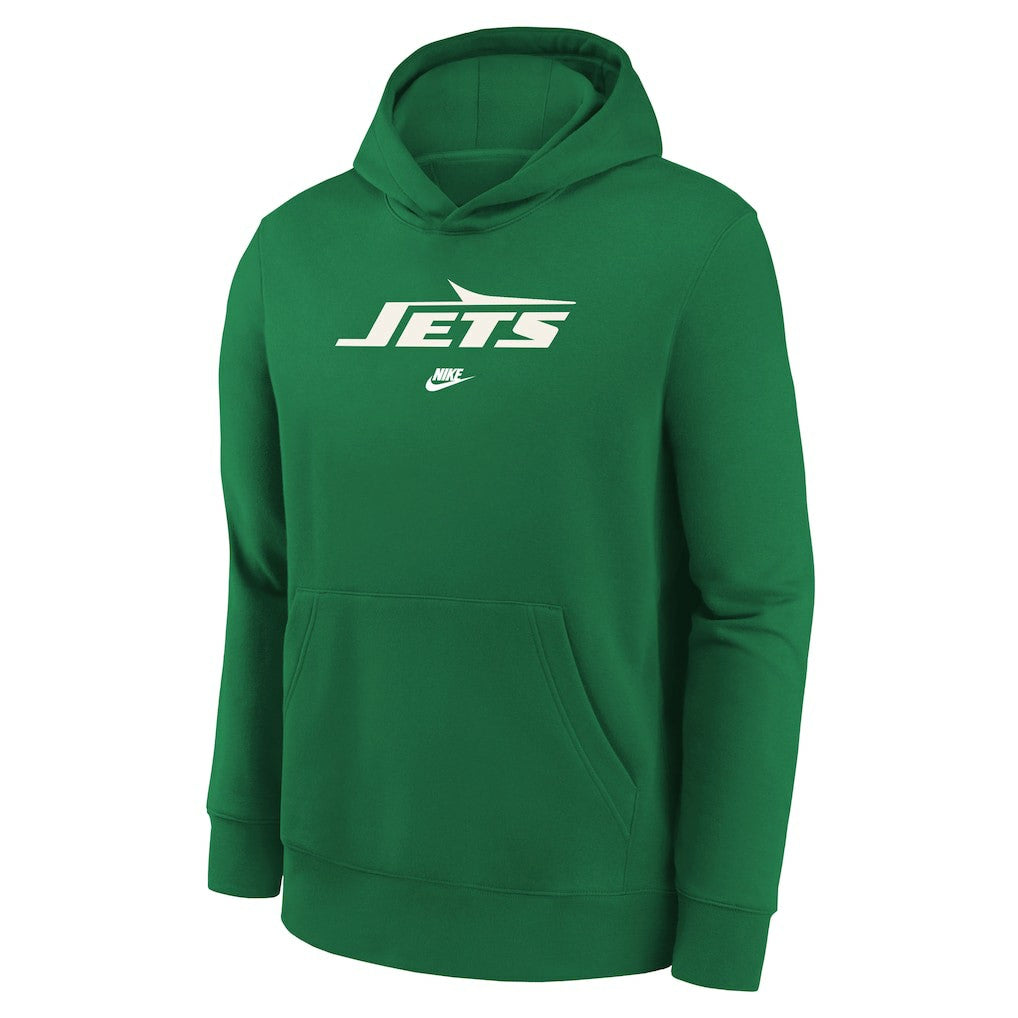 New York Jets Nike Youth Rewind Club Fleece Pullover Hoodie