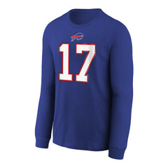 Buffalo Bills Nike Josh Allen  Youth Player Name & Number Long Sleeve T-Shirt