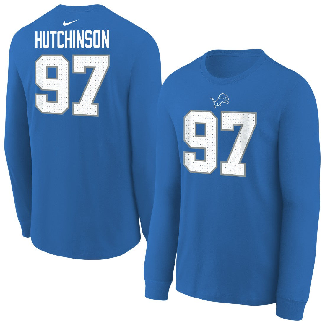 Detroit Lions Nike Aidan Hutchinson  Youth Player Name & Number Long Sleeve T-Shirt