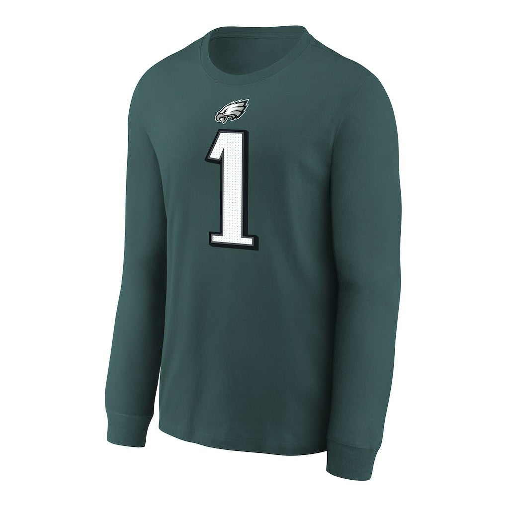 Philadelphia Eagles Nike Jalen Hurts  Youth Player Name & Number Long Sleeve T-Shirt