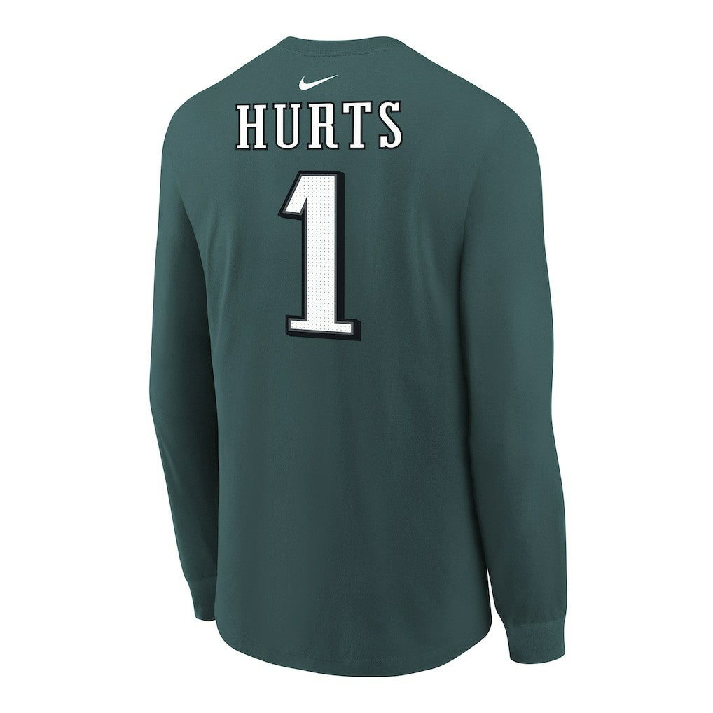 Philadelphia Eagles Nike Jalen Hurts  Youth Player Name & Number Long Sleeve T-Shirt