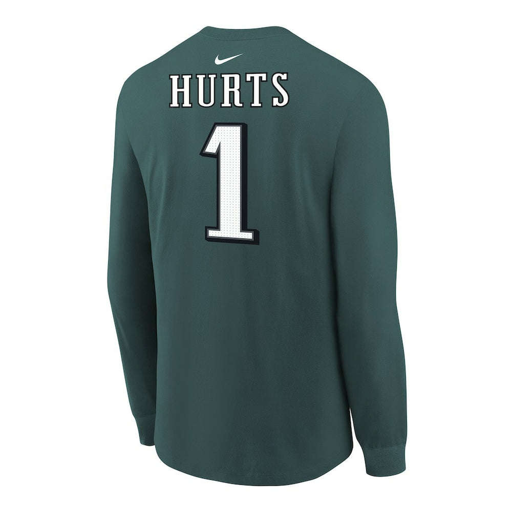 Philadelphia Eagles Nike Jalen Hurts  Youth Player Name & Number Long Sleeve T-Shirt