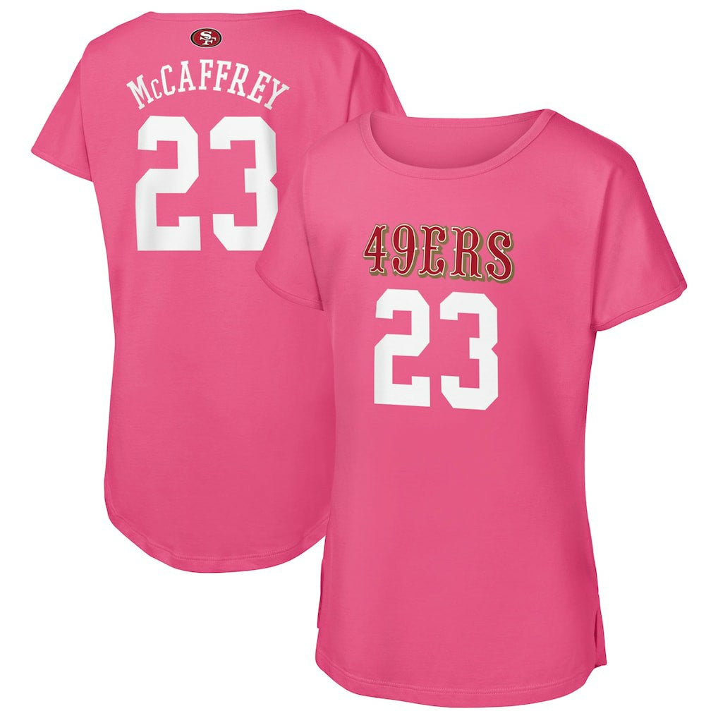 San Francisco 49ers  Christian McCaffrey  Girls Youth Player Name & Number T-Shirt