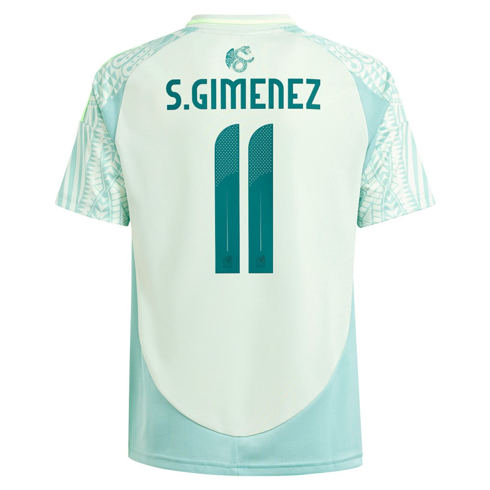 Santiago Giménez Mexico National Team Youth 2024 Away Replica Player Jersey Green - Adidas