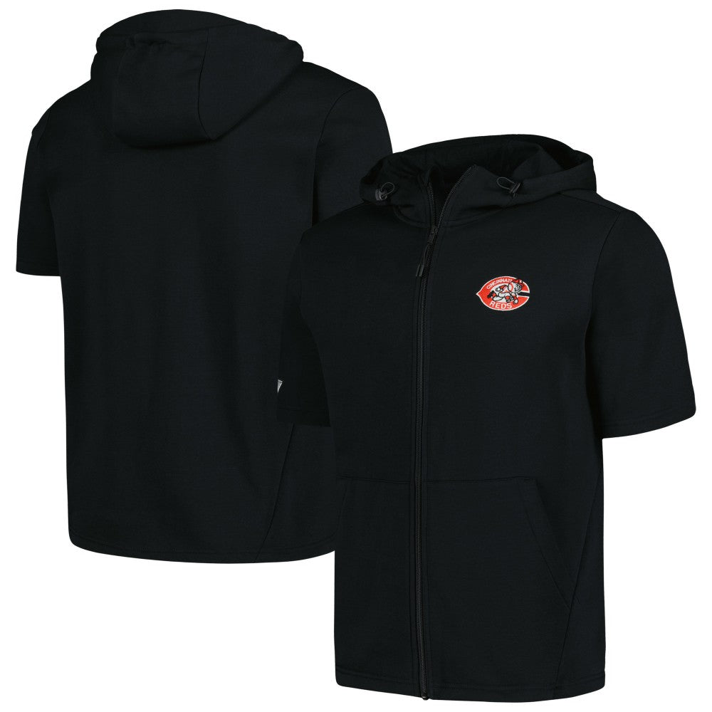 Cincinnati Reds Levelwear Recruit Short Sleeve Full-Zip Hoodie | MLB Discount