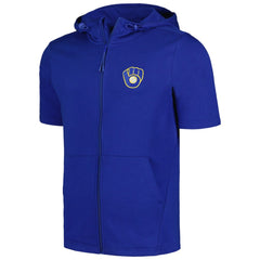 Milwaukee Brewers Levelwear Recruit Short Sleeve Full-Zip Hoodie | MLB On Sale